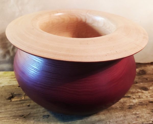 Handcrafted-Purple -Bowl on table