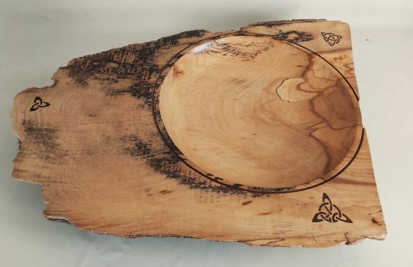 Wooden celtic Platter with celtic know
